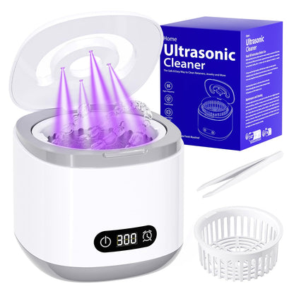 Estefanlo Ultrasonic Retainer Cleaner - 45kHz, LED Auto Timer, 200ml, 3 Modes for Dentures, Aligners & Mouth Guards