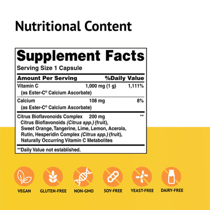 American Health Ester-C 1000 mg with Citrus Bioflavonoids – 270 Total Servings (Pack of 3) – 24-Hour Immune Support