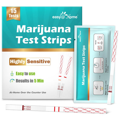 Easy@Home THC Test Strips ESTH-115 – 15 Pack Home Use 50 ng/mL Cut-Off