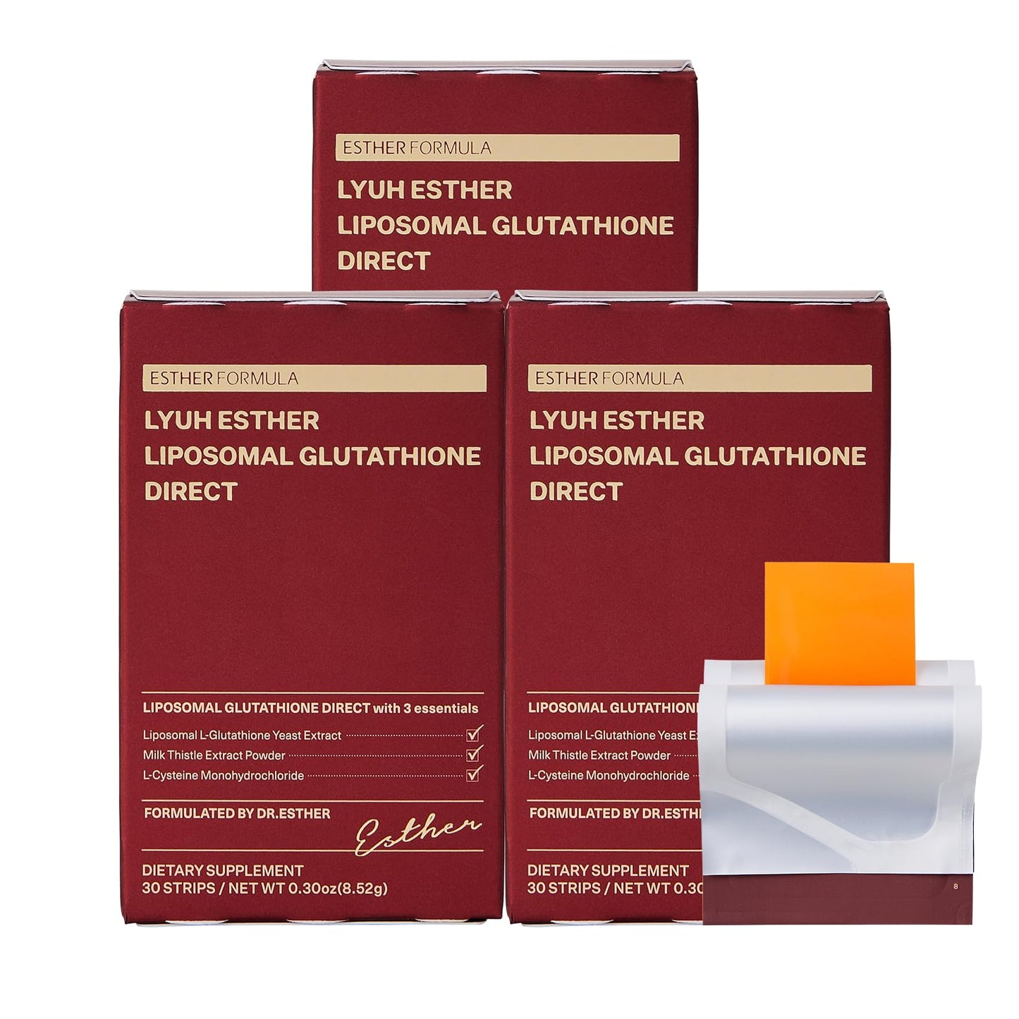 ESTHER FORMULA Liposomal Glutathione Strips 284mg×90 – Enhanced Absorption, Antioxidant Support, Made in USA
