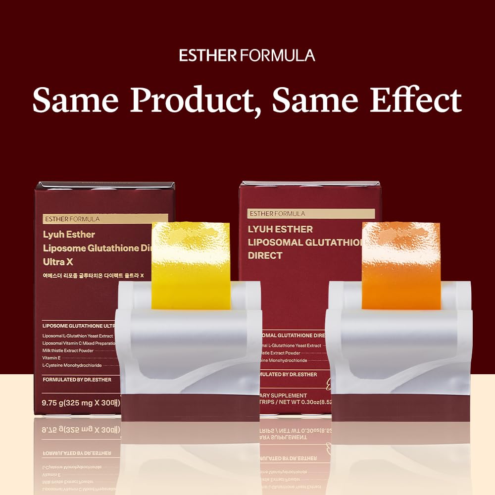 ESTHER FORMULA Liposomal Glutathione Strips 284mg×90 – Enhanced Absorption, Antioxidant Support, Made in USA