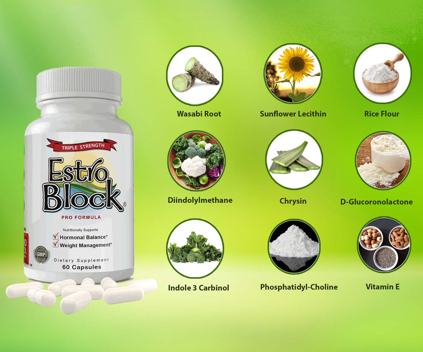 Estroblock Pro Triple Strength by The Delgado Protocol for Health – 60 Capsules (DIM & Indole-3-Carbinol) for Hormonal Balance, Acne Support, Soy-Free
