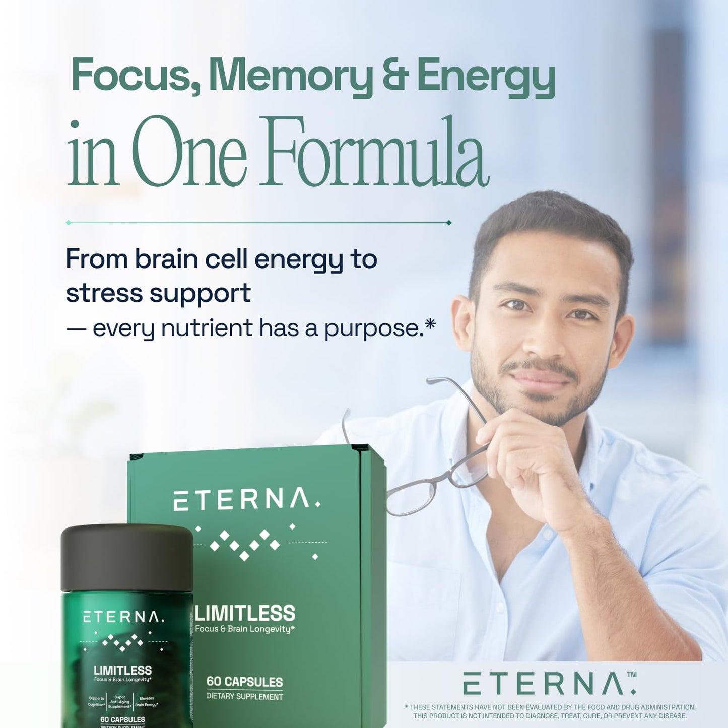 Eterna Limitless Nootropic – Brain & Focus Supplement (1 Month Supply)