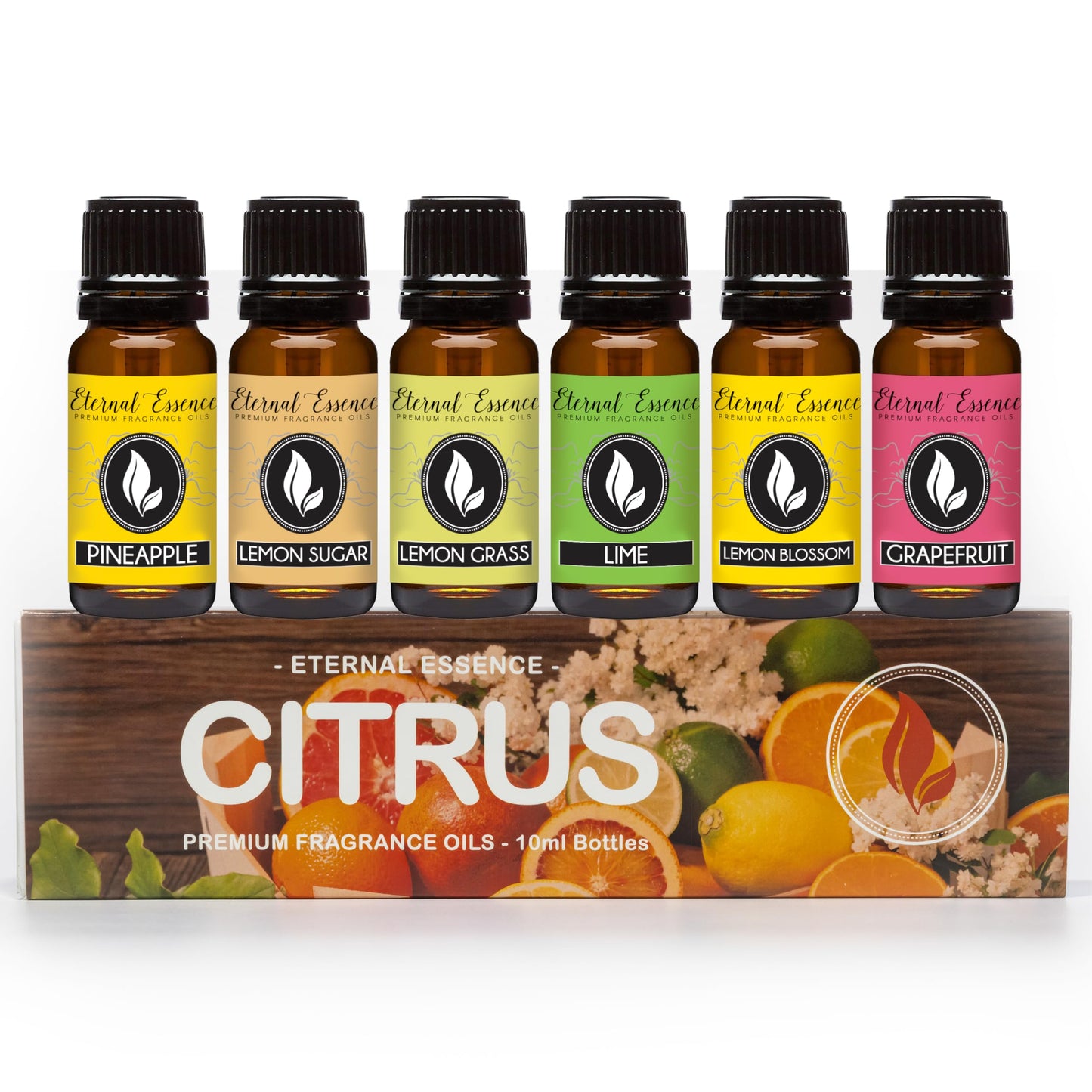 Eternal Essence Oils Citrus Set of 6 – Premium Fragrance Oils (10ml) for Diffusers, Candles, Soaps & Aromatherapy