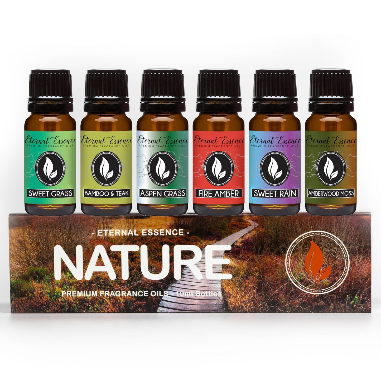 Nature Set of 6 Premium Fragrance Oils (10ml) by Eternal Essence Oils for Diffusers, Candles & Soaps