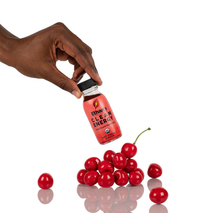Ethan's Organic Tart Cherry Energy Shots - Sugar Free, Gluten Free, Vegan (2 Pack, 2oz)