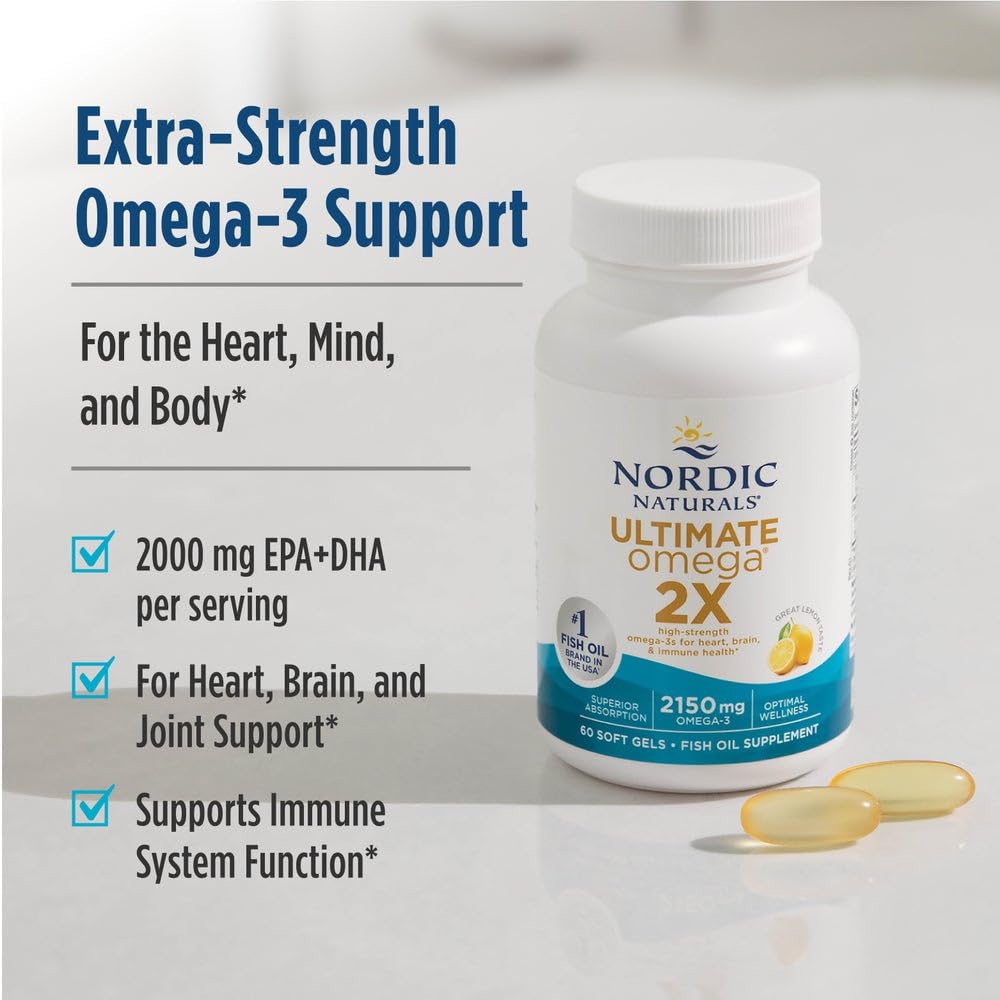 Nordic Naturals Ultimate Omega 2X Lemon - High-Potency Omega-3 (EPA & DHA) - 90 Soft Gels