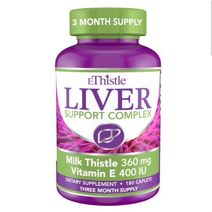 EThistle Liver Wellness – Milk Thistle & Vitamin E Liver Health Formula, Caplets 180 Count