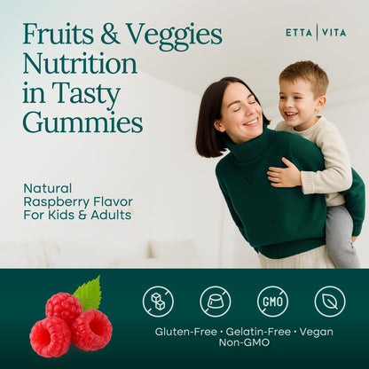 Etta Vita 120 Chews Super Greens Gummies | 9 Superfruits & 30 Veggies