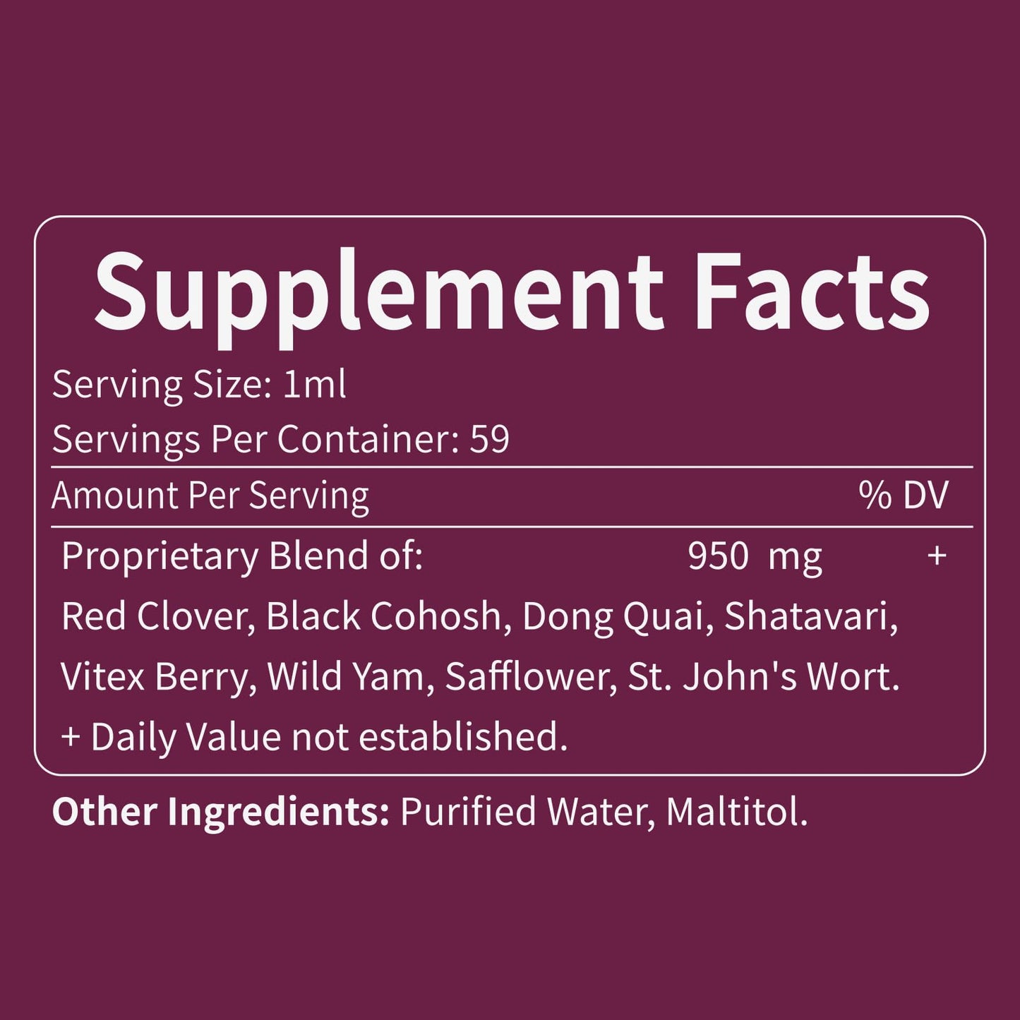 Eubrition Red Clover Drops – Women's Health Balance & 8-in-1 Menopause Support (Alcohol-Free, 2oz)