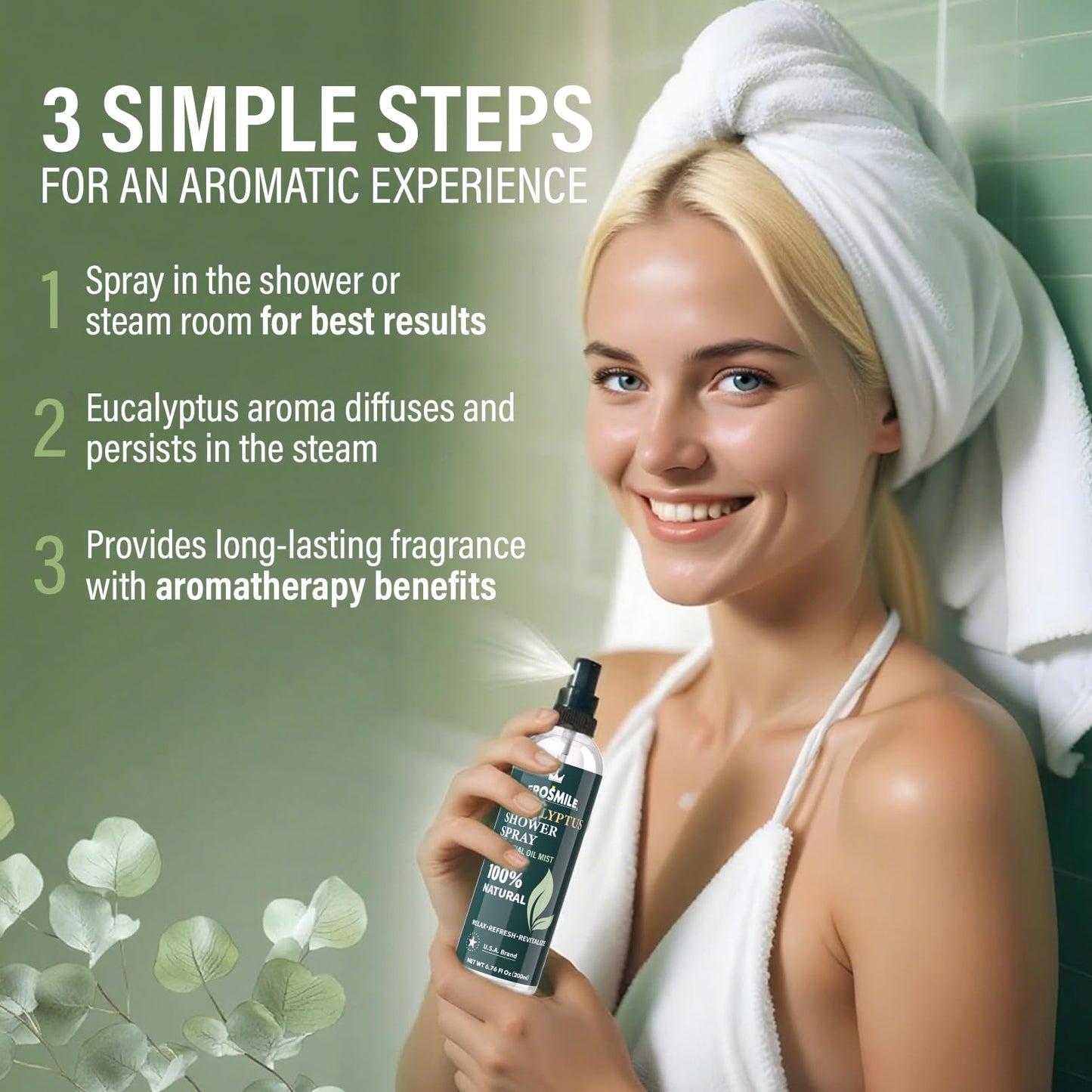 Eucalyptus Shower Spray – Pure Eucalyptus Oil, At-Home Spa