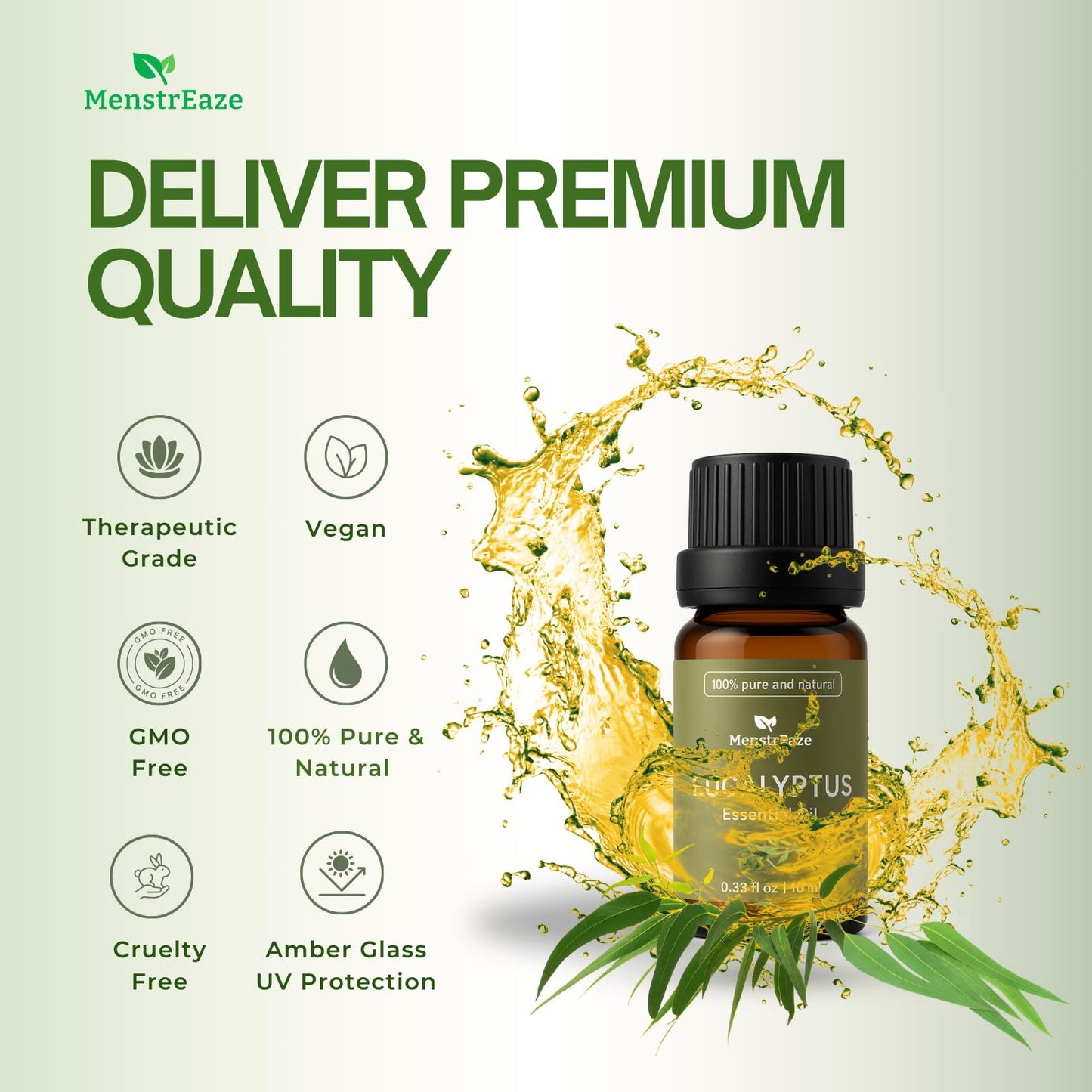 Eucalyptus Essential Oil – 100% Pure & Natural, Therapeutic Grade, 10 ml