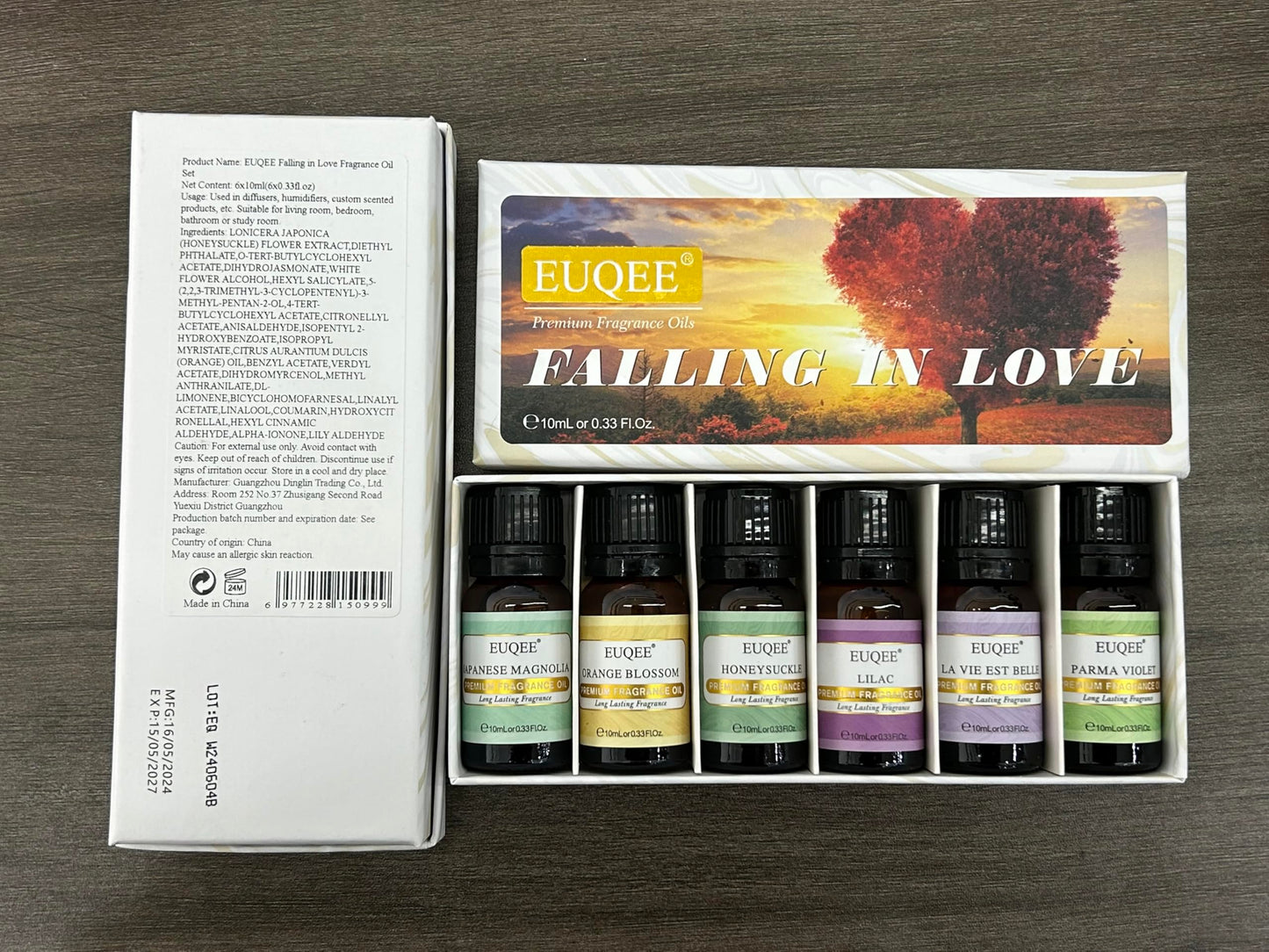 EUQEE Premium Floral Fragrance Oils Set 6x10ml – Diffuser & DIY Candle