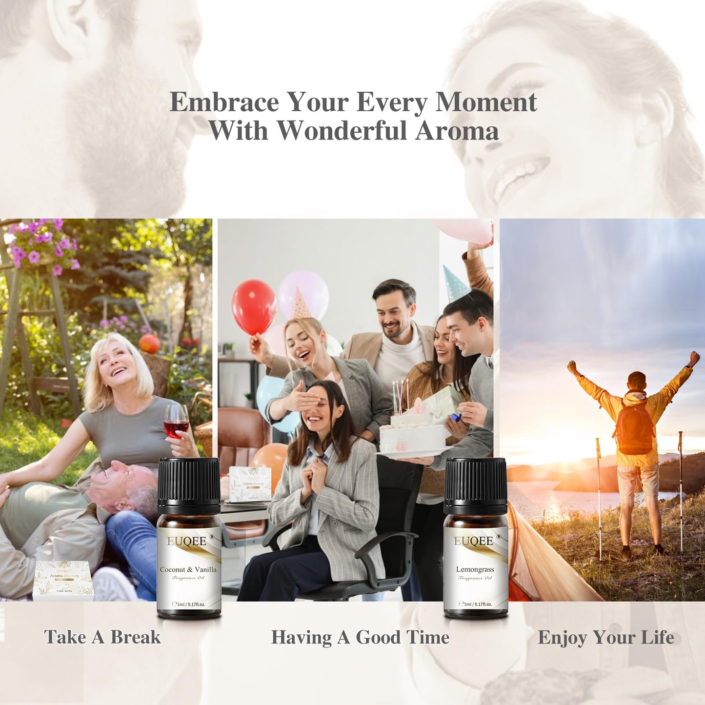 EUQEE 12pcs Fragrance Oils Gift Set – Premium Essential Oils for Diffuser & DIY