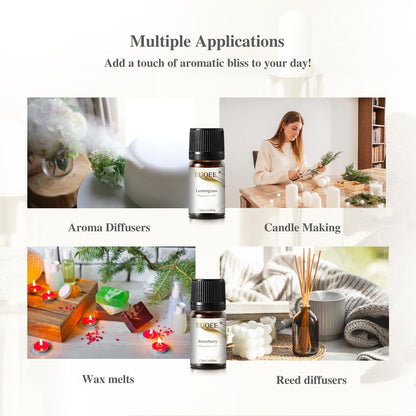 EUQEE 12pcs Fragrance Oils Gift Set – Premium Essential Oils for Diffuser & DIY