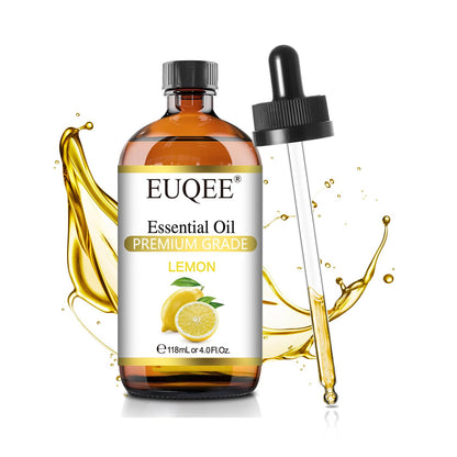 EUQEE Lemon Essential Oil with Glass Dropper – Aromatherapy & DIY (4 oz / 118 mL)