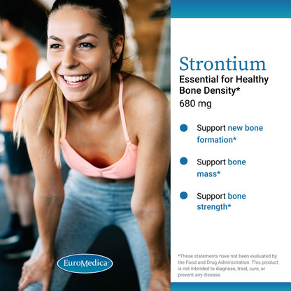 EuroMedica Strontium - Bone Health & Strength Support Supplement | 60 Vegan Capsules
