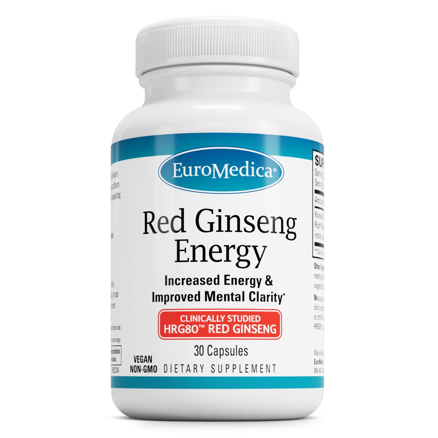 EuroMedica Red Ginseng Energy - Vegan Korean Red Ginseng Tablets