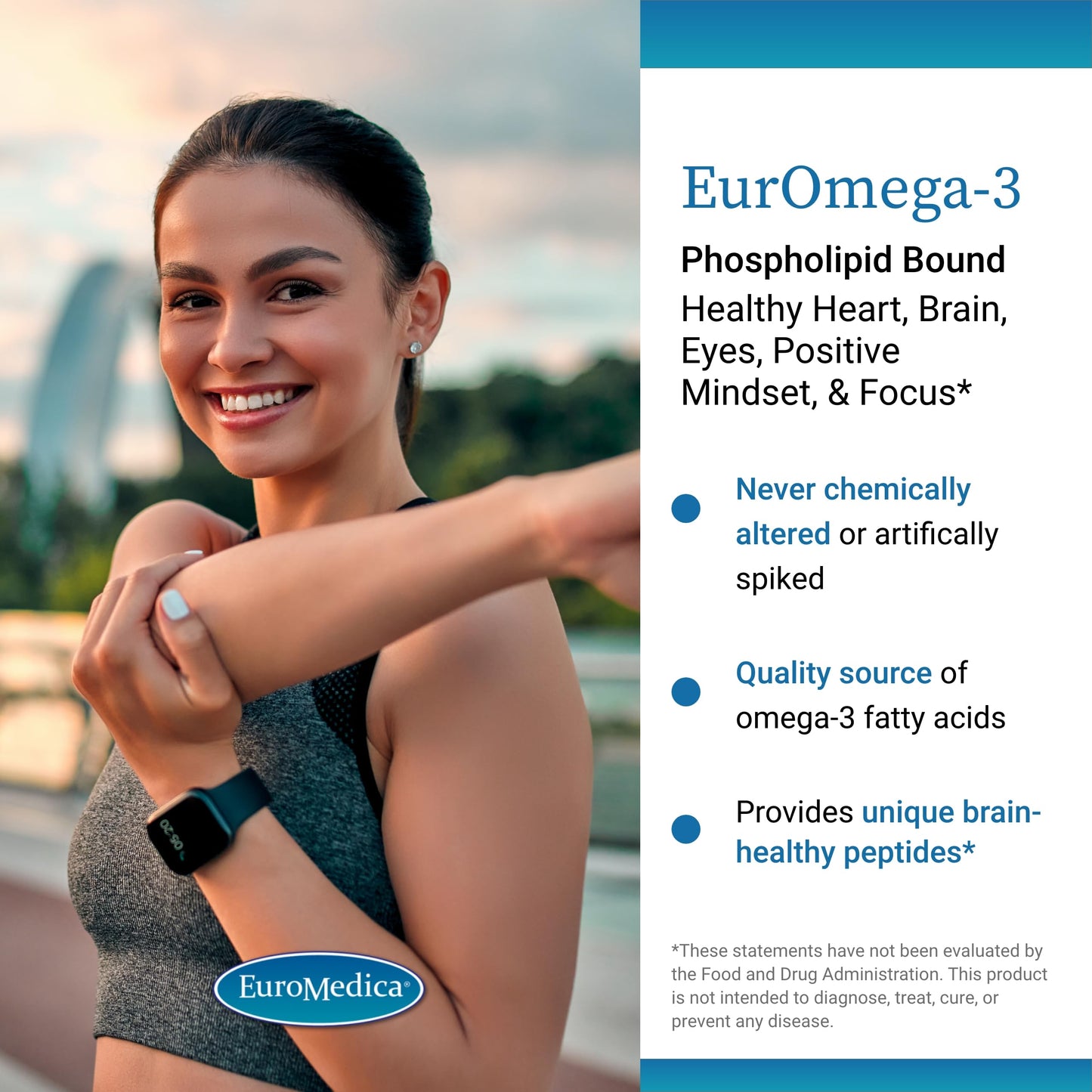 EuroMedica EurOmega-3 – EPA & DHA Omega-3 Tablets for Brain & Heart Health (60 Tablets)