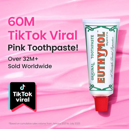 EUTHYMOL Original Pink Toothpaste - Fluoride-Free for Sensitive Teeth & Gums, 12-Hour Freshness