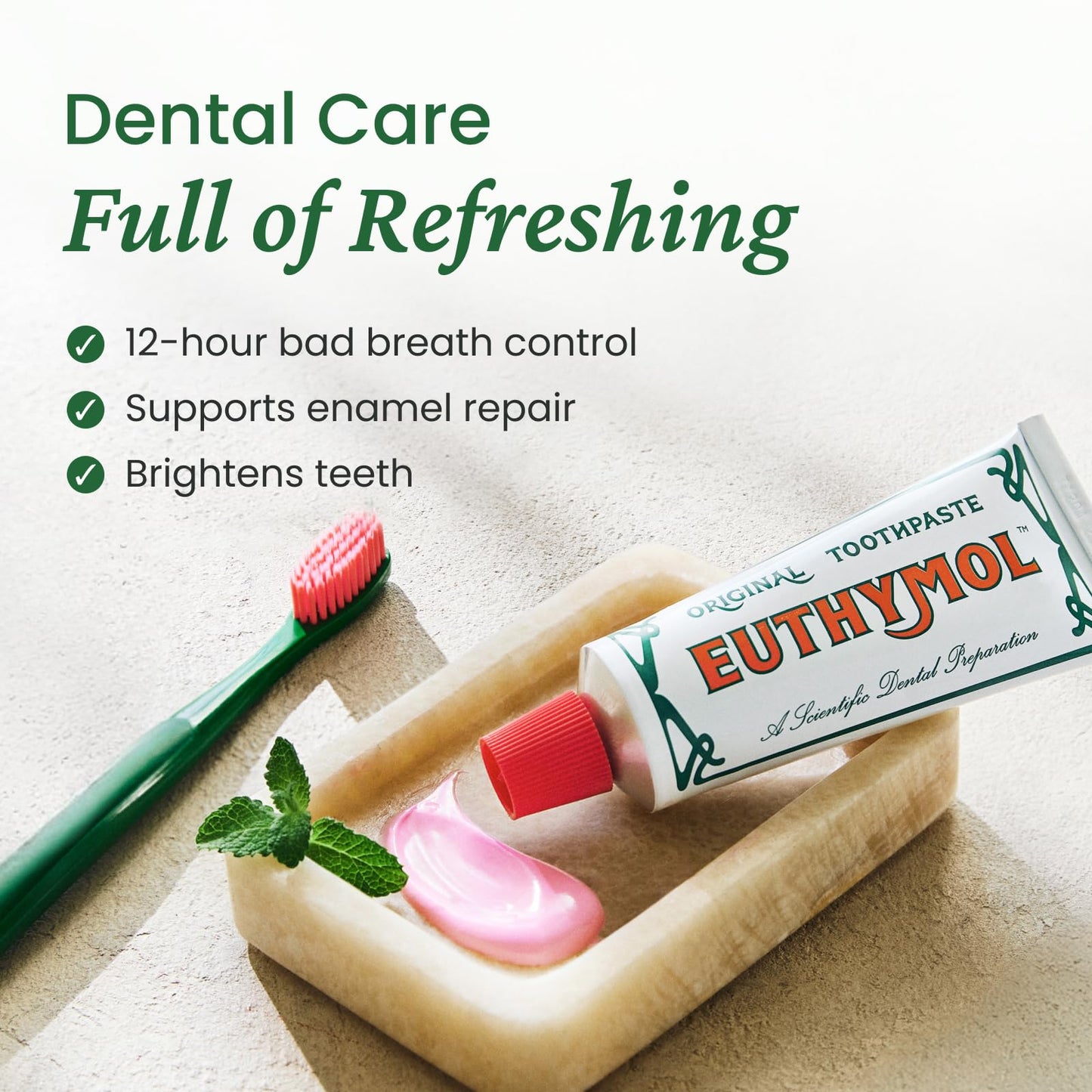 EUTHYMOL Original Toothpaste (3.7oz x5) – Fluoride-Free for Sensitive Teeth & Gums