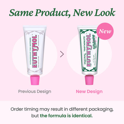 EUTHYMOL Whitening Toothpaste (3.7oz) – Stain Removal in 2 Weeks, Fresh Breath & Cavity Protection