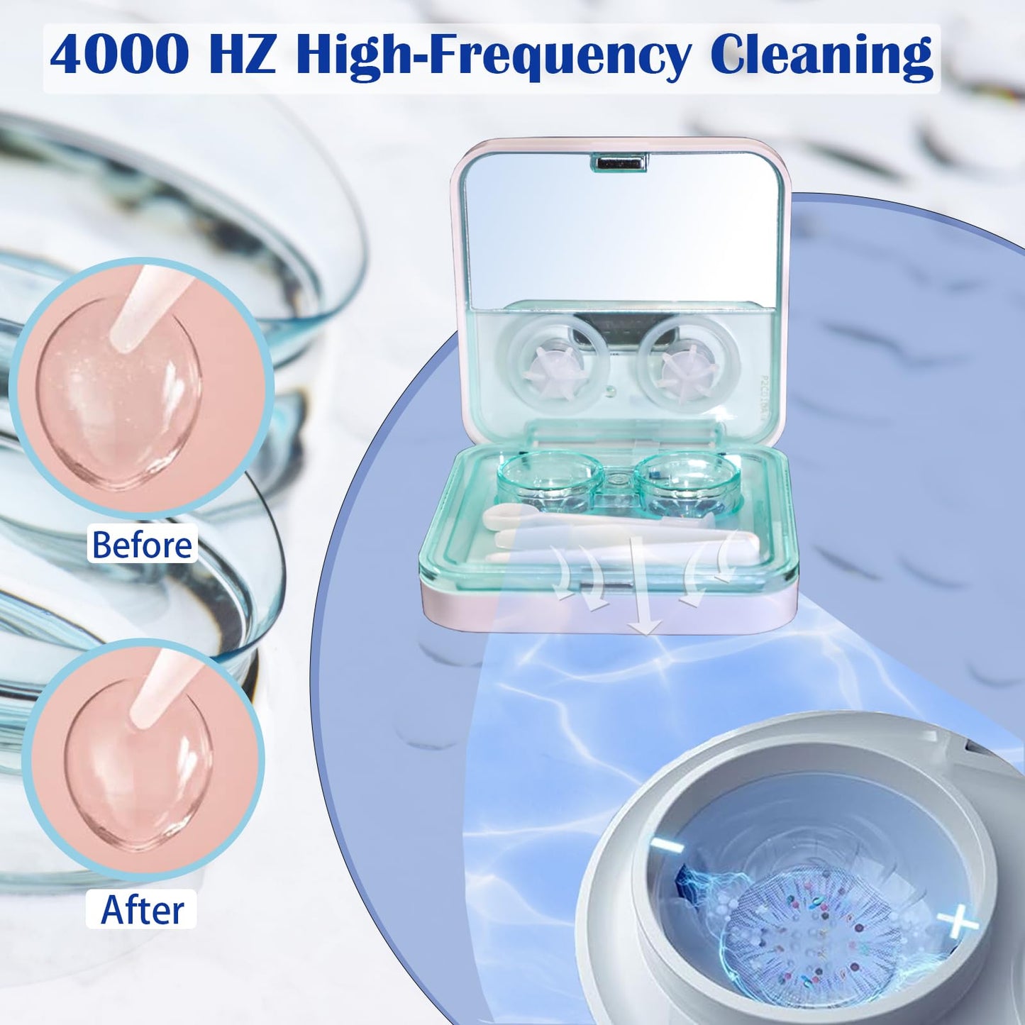 EV Plus UV Cleaning Contact Lens Cleaner – 3-Pack Ultrasonic UV Lens Care Kit