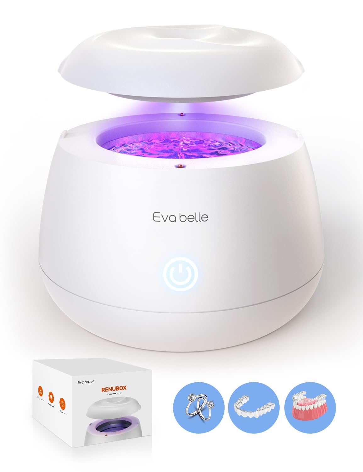 Ultrasonic Retainer Cleaner EVA BELLE | Rechargeable Denture Cleaner & Mouthguard Cleaner