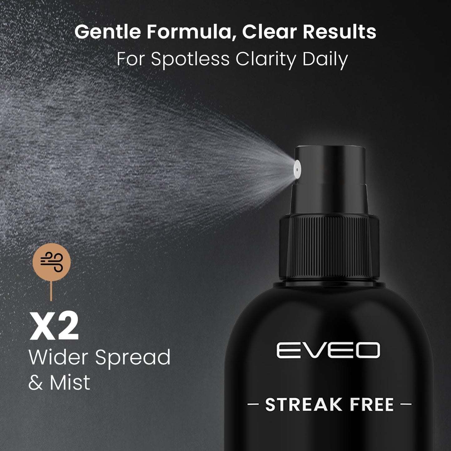 EVEO Eyeglass Cleaner Spray with No-Streak Formula & Microfiber Cloth | Glasses Cleaning Kit