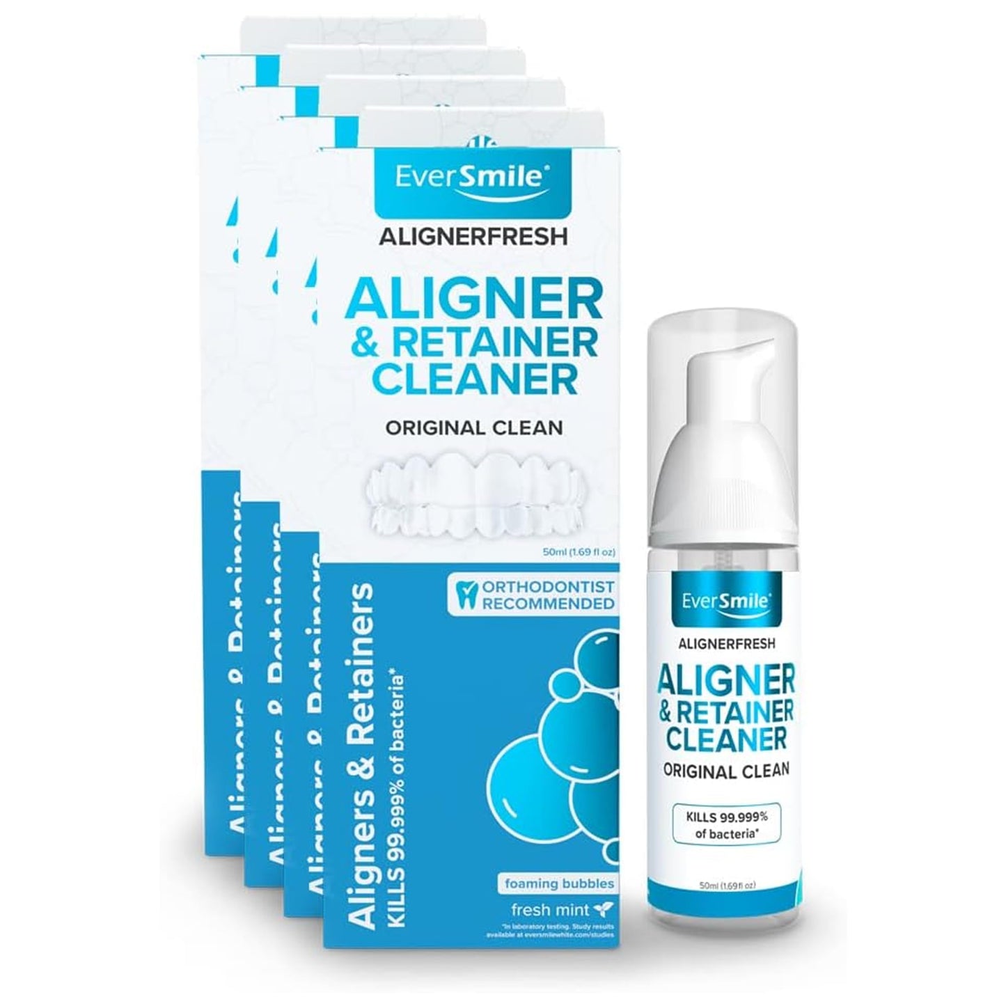 EverSmile AlignerFresh Original Clean Foam – Cleaner for Invisalign & All Clear Aligners (50ml, 4 Pack)