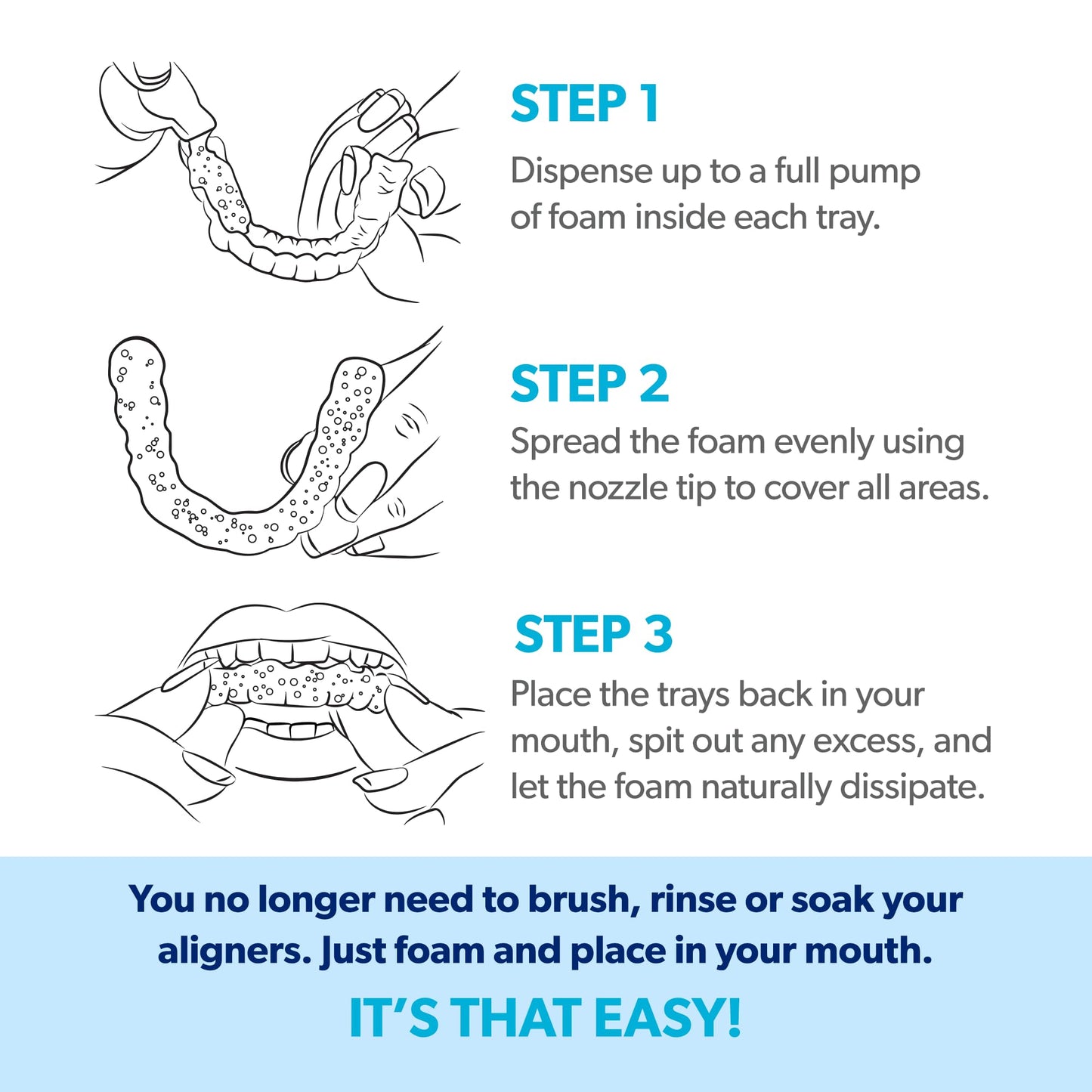 EverSmile AlignerFresh Original Clean Foam – Cleaner for Invisalign & All Clear Aligners (50ml, 4 Pack)