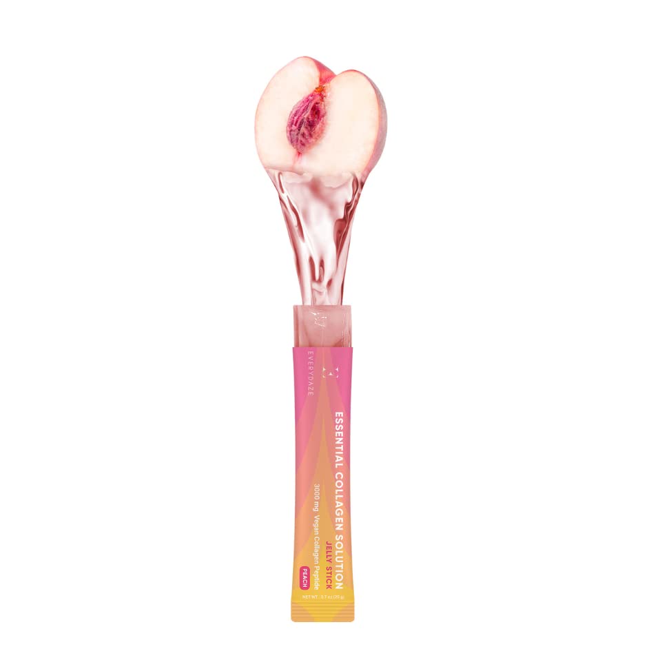 EVERYDAZE Essential Collagen Jelly Stick – Peach, Vegan Peptide, 10-Pack