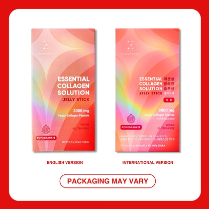 EVERYDAZE Essential Collagen Jelly Stick — 40 Pack (4 x 10ct) | Vegan Collagen Peptide, Pomegranate Flavor
