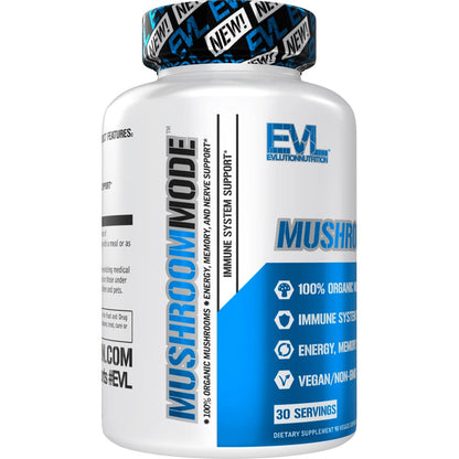 Evlution Vegan Organic Mushroom Capsules – Lions Mane, Cordyceps & Reishi – Nootropics Brain Support