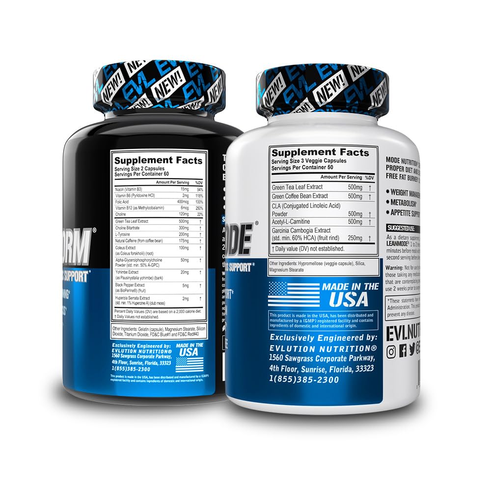 EVL Weight Loss Support Stack — Trans4orm Thermogenic Fat Burner & LeanMode Non-Stimulant