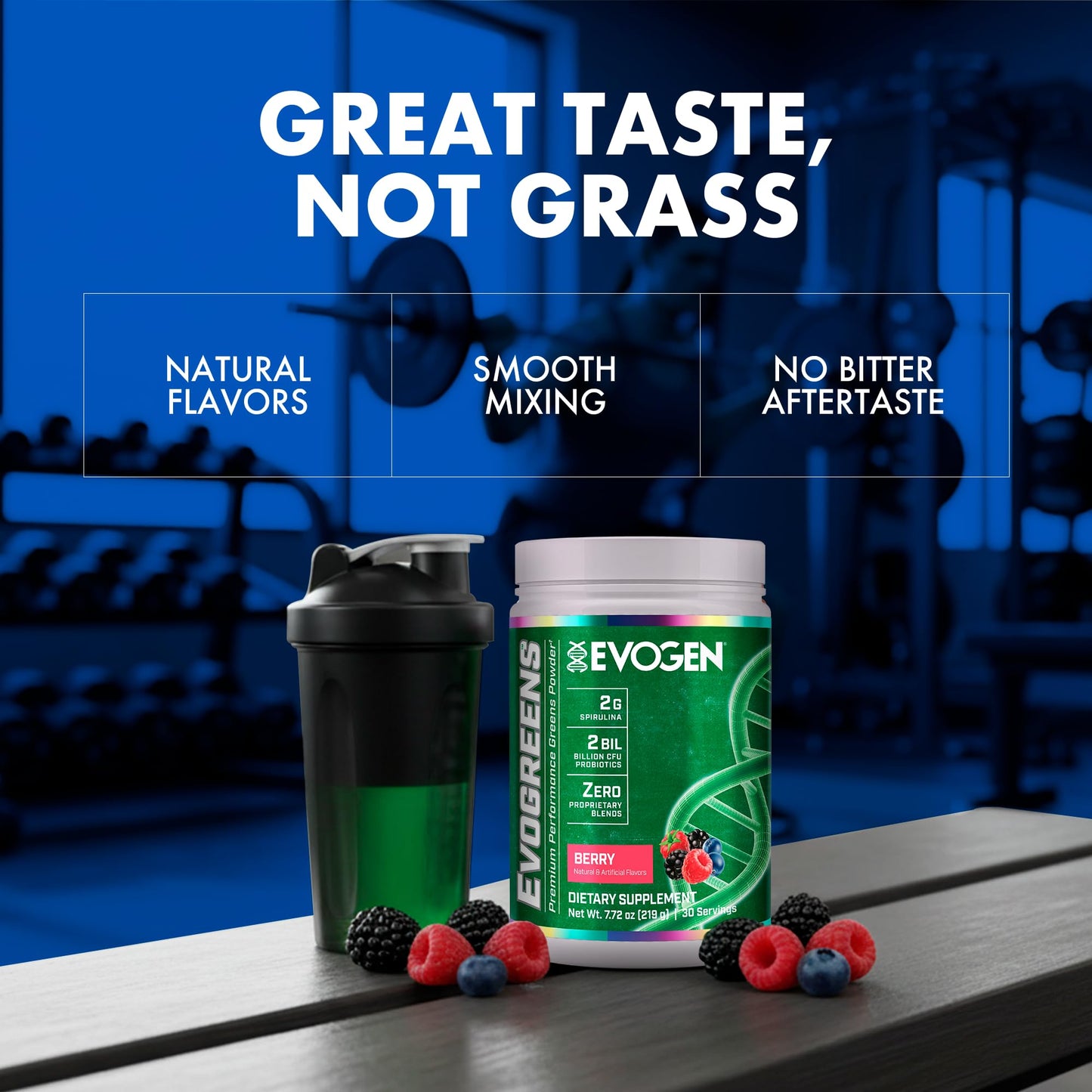 Evogen Evogreens - Super Greens Powder | Recovery, Wellness & Immunity | Berry | 30 Servings