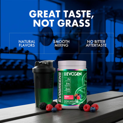 Evogen Evogreens - Super Greens Powder | Recovery, Wellness & Immunity | Berry | 30 Servings