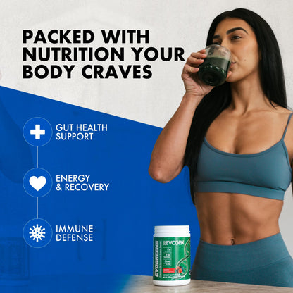 Evogen Evogreens - Super Greens Powder | Recovery, Wellness & Immunity | Berry | 30 Servings