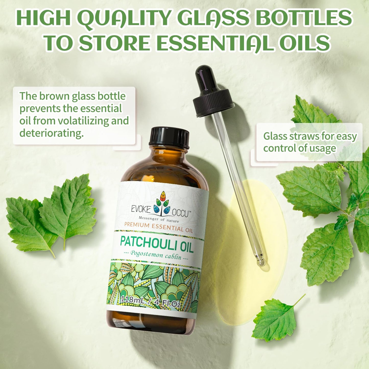 EVOKE OCCU Patchouli Essential Oil – 4 fl oz for Diffuser, Skin Care & DIY