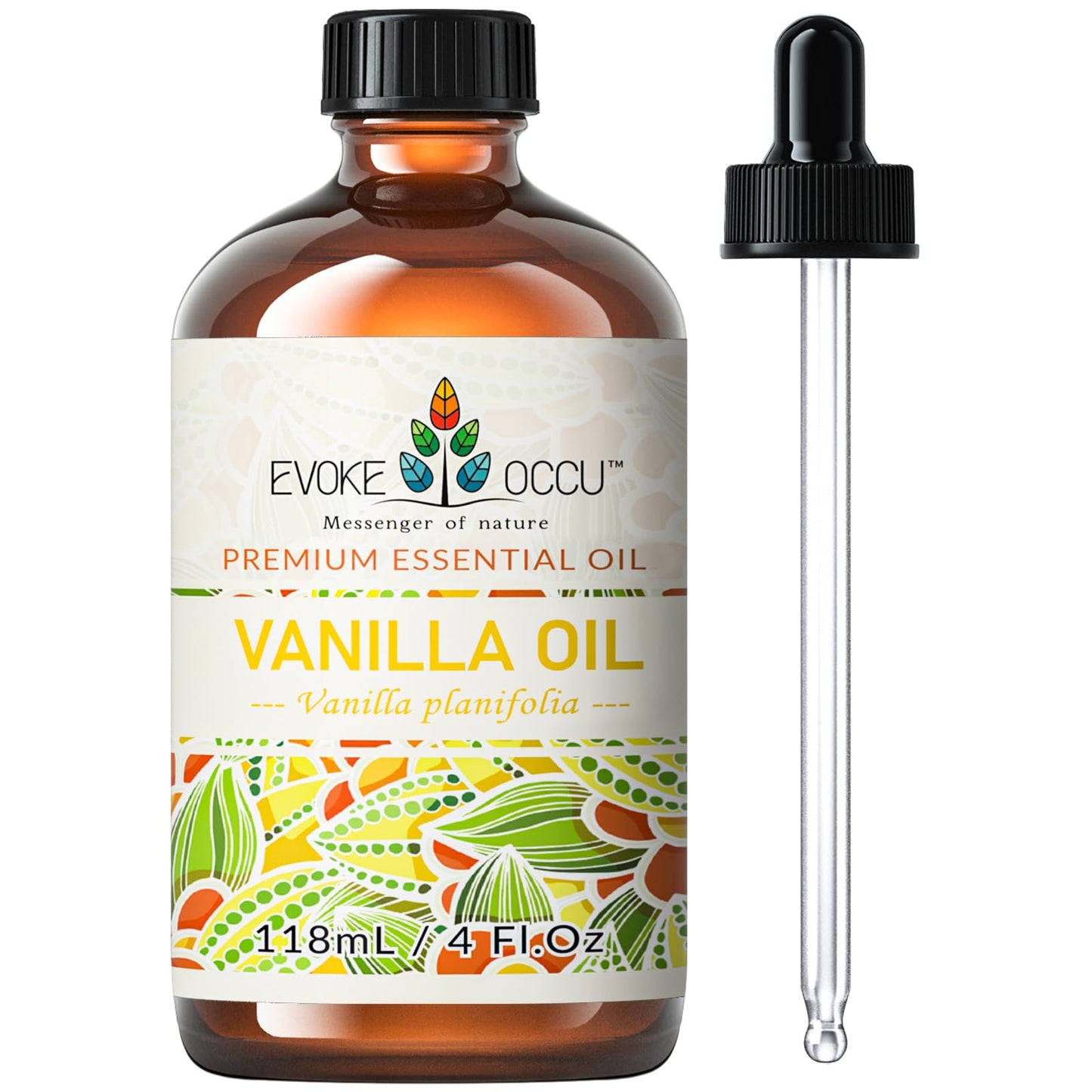 EVOKE OCCU Vanilla Essential Oil for Relaxation in the Home Office & Living Room - Diffuser, Candle, Soap - 4 Fl Oz