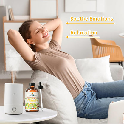 EVOKE OCCU Vanilla Essential Oil for Relaxation in the Home Office & Living Room - Diffuser, Candle, Soap - 4 Fl Oz
