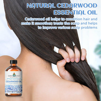 EVOKE OCCU Cedarwood Essential Oil – 4 Oz for Air Freshening, Hair Care & DIY Diffuser