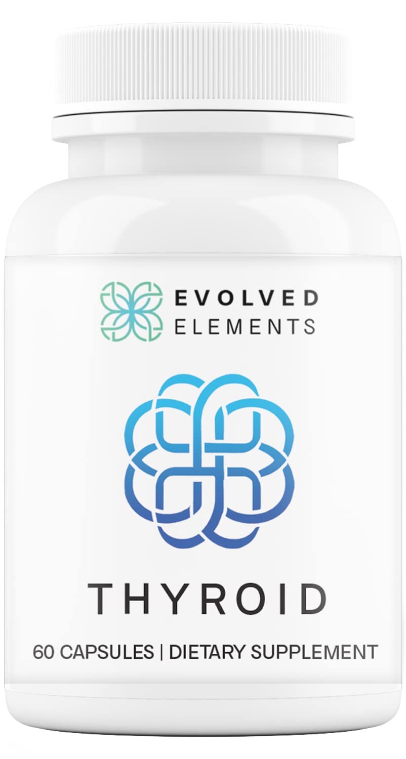Evolved Elements Thyroid – Raw Grass-Fed Desiccated NZ Sourced, 60 Capsules | Non-GMO Energy & Metabolism Support