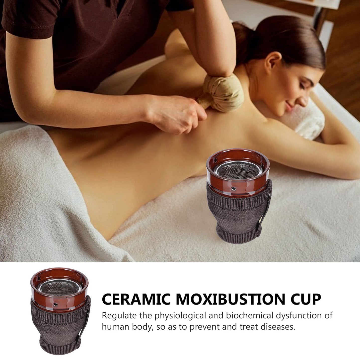 EXCEART Ceramic Moxibustion Pot – Moxa Burner Cup for Traditional Therapy