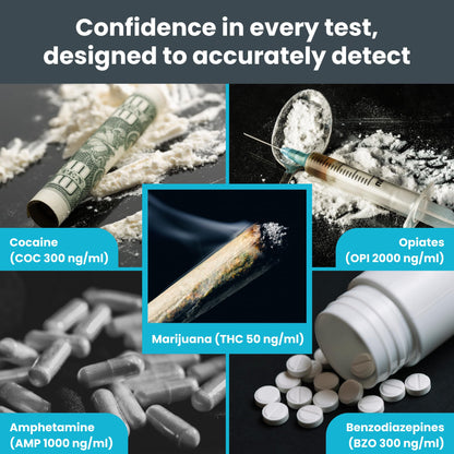 Exploro 5-Panel At-Home Drug Test Kit – THC, Cocaine, Opiates, Amphetamines & Benzodiazepines