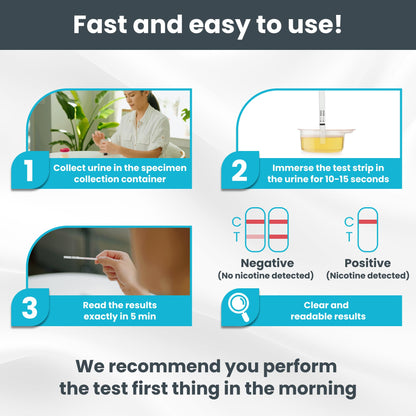 Exploro Nicotine Testing Kit at Home – Cotinine Urine Test Strips, 200 ng/mL, Pack of 10