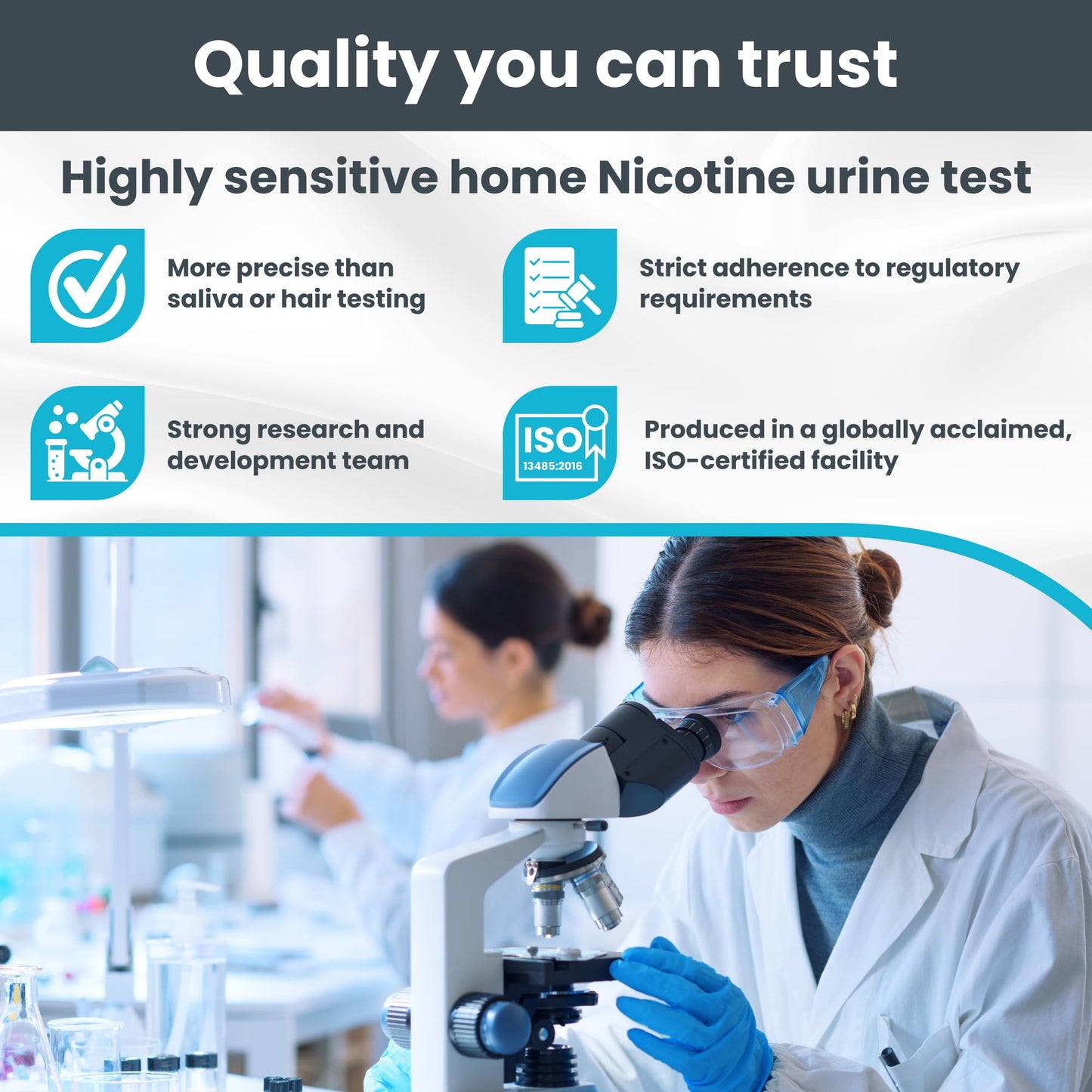Exploro Nicotine Testing Kit at Home – Cotinine Urine Test Strips, 200 ng/mL, Pack of 10