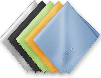 Extra Large 12x12 Microfiber Cleaning Cloths – 5-Pack for Eyeglasses & Screens