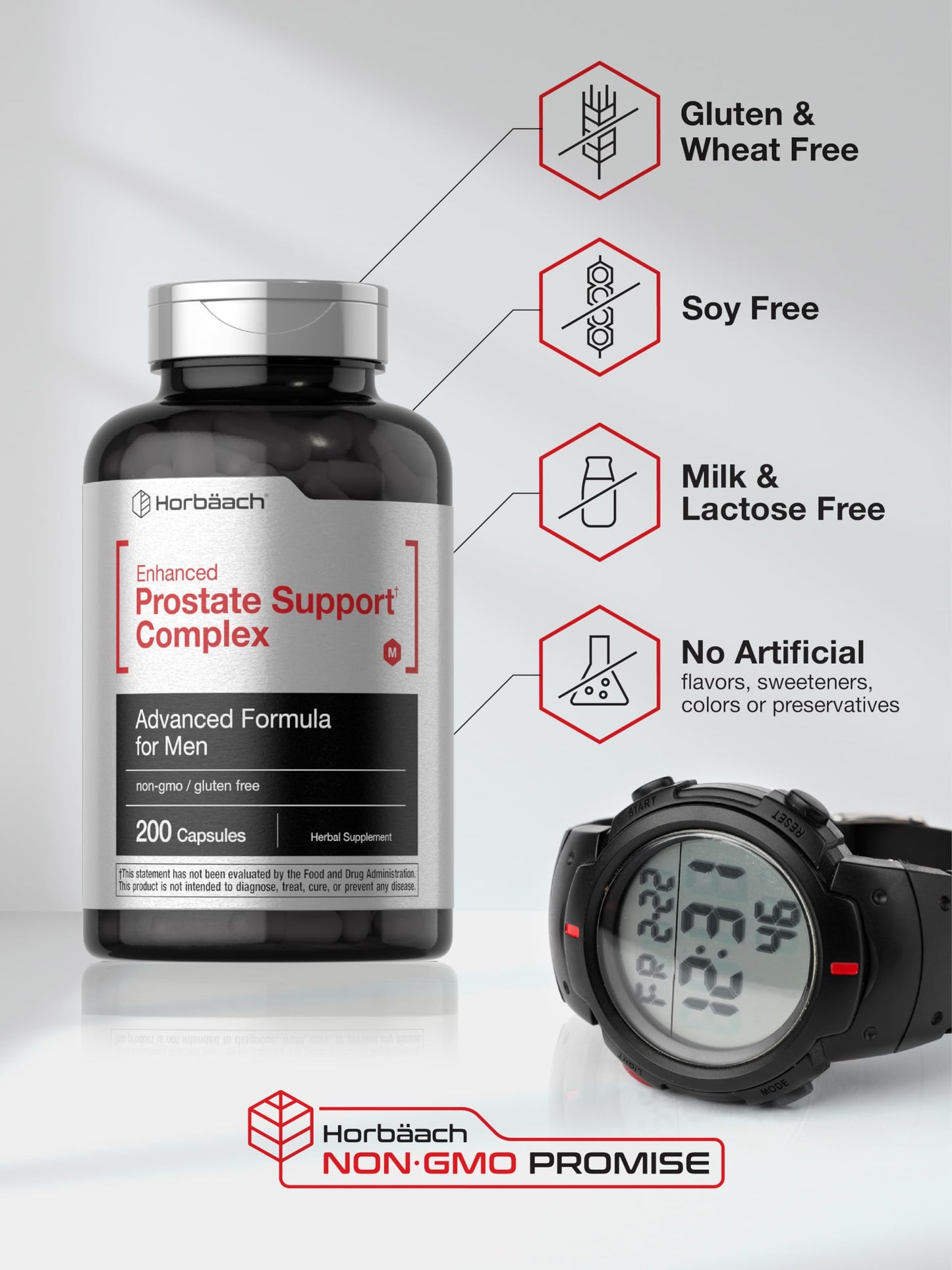 Horbaach Prostate Support for Men – 200 Capsules | Saw Palmetto, Pygeum & Nettle