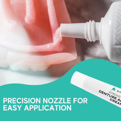 Extra Strong Denture Adhesive Cream – 12 Hour Hold, Mint, Zinc & Fluoride Free